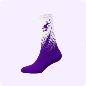 Meia Tixa Branco e Roxo